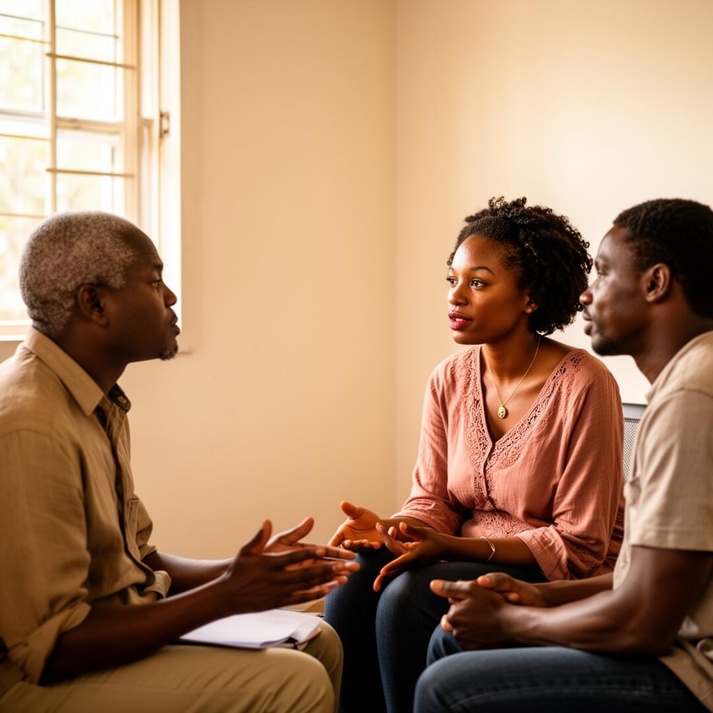 A counsellor speaking with a couple