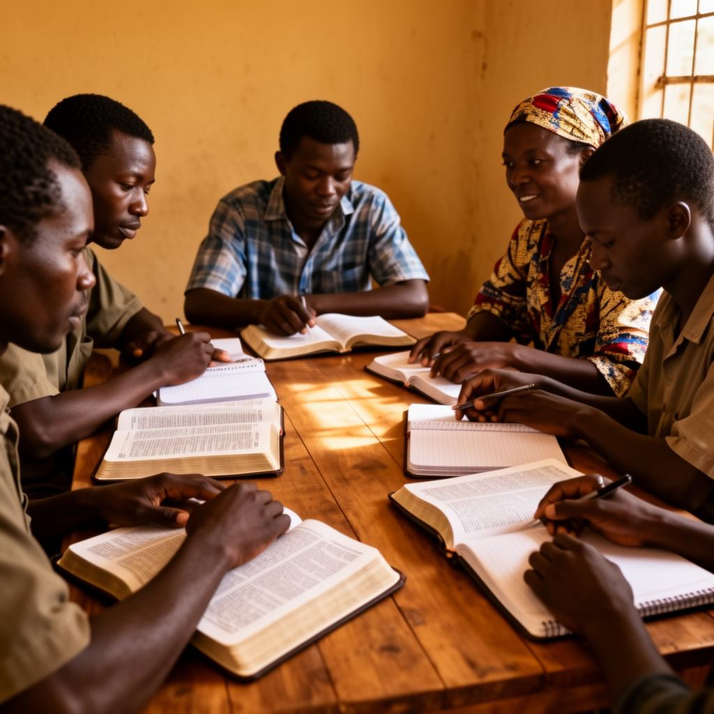 Small group studying together
